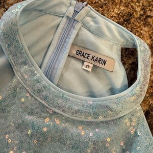 Grace Karin Sky Blue Sequin Dress